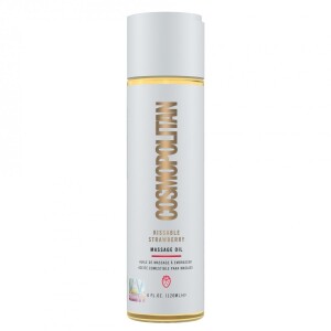 Olejek jadalny do masażu o smaku truskawki - Cosmopolitan Kissable Massage Oil Strawberry-120-ml